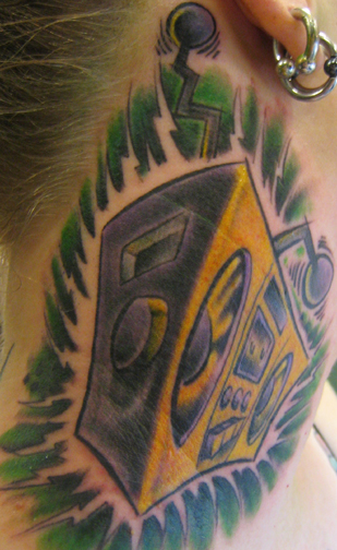 Looking for unique  Tattoos? raDIO on neck tattoo